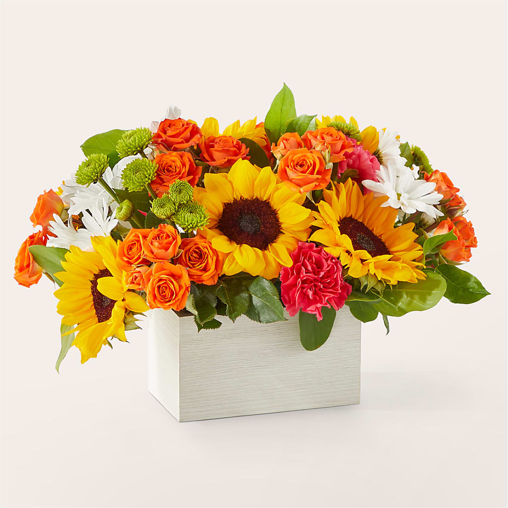 Sun-drenched Blooms Box Bouquet – Sunflowershop Llc, Orlando FL