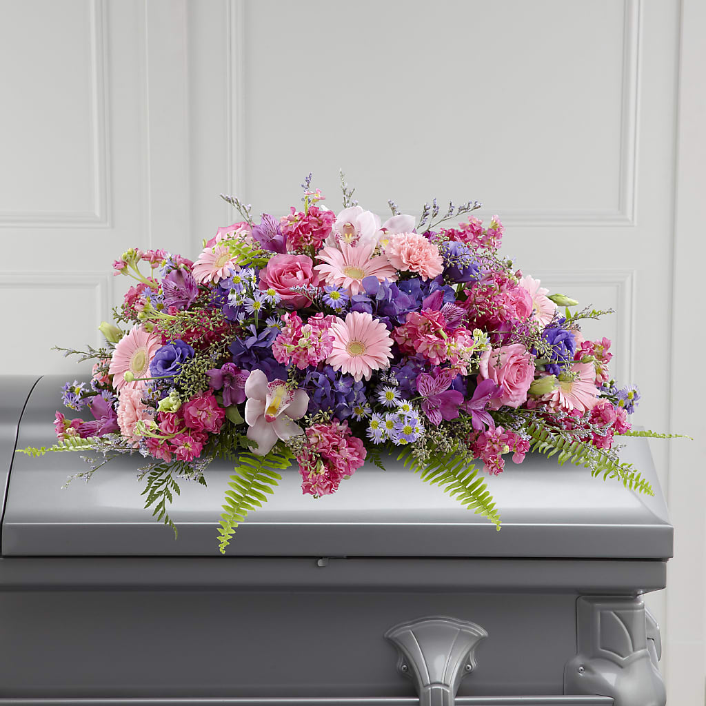 Glorious Garden Casket Spray – Sunflowershop Llc, Orlando FL