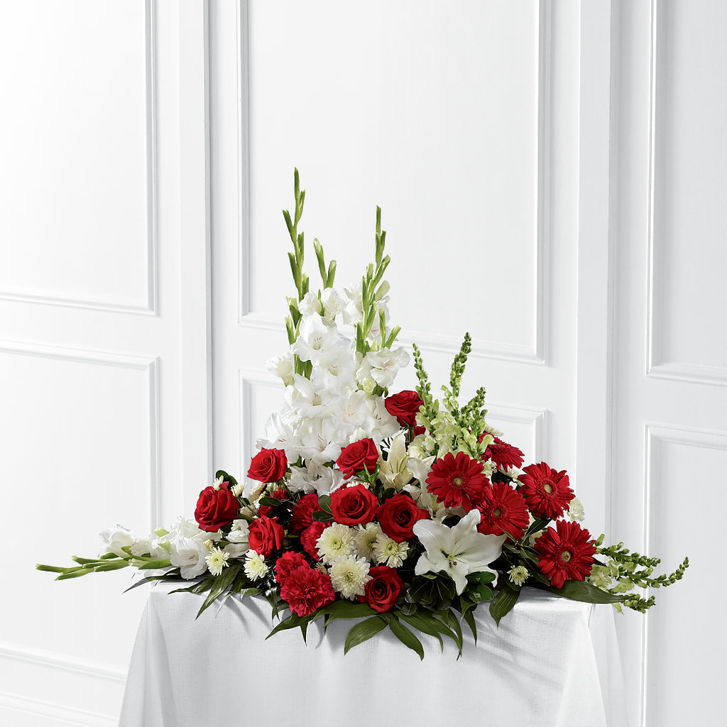 Crimson & White Arrangement – Sunflowershop Llc, Orlando FL