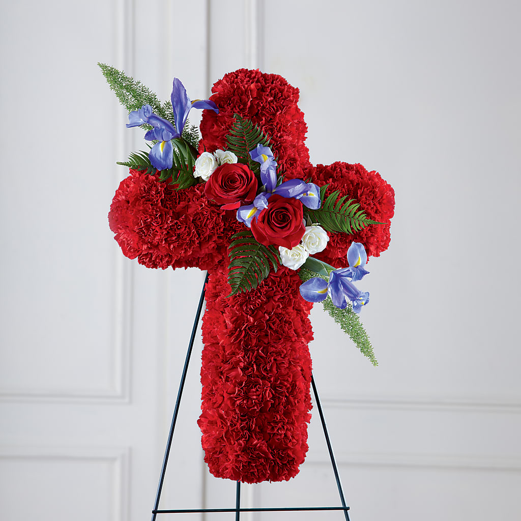 Faithful Hero Floral Cross – Sunflowershop Llc, Orlando FL