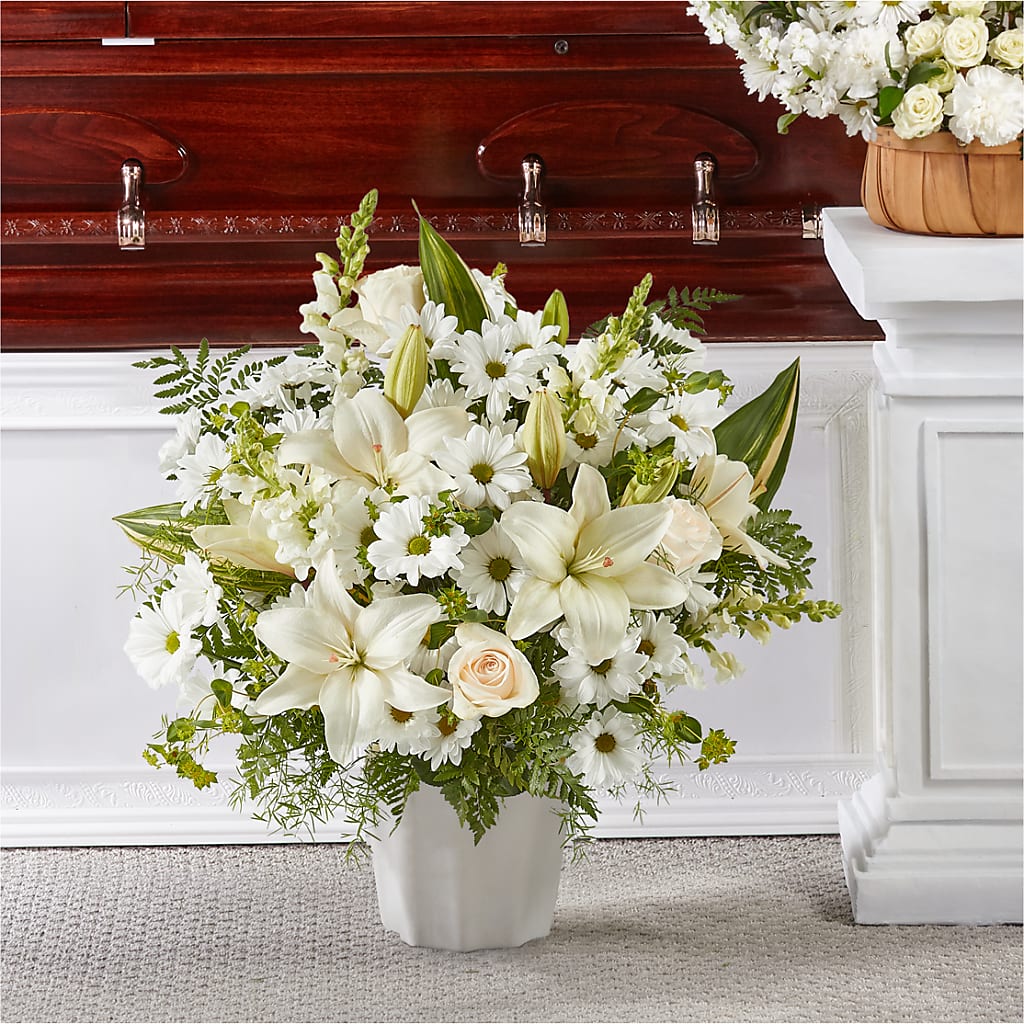 Thoughts of Tranquility Floor Basket – Sunflowershop Llc, Orlando FL