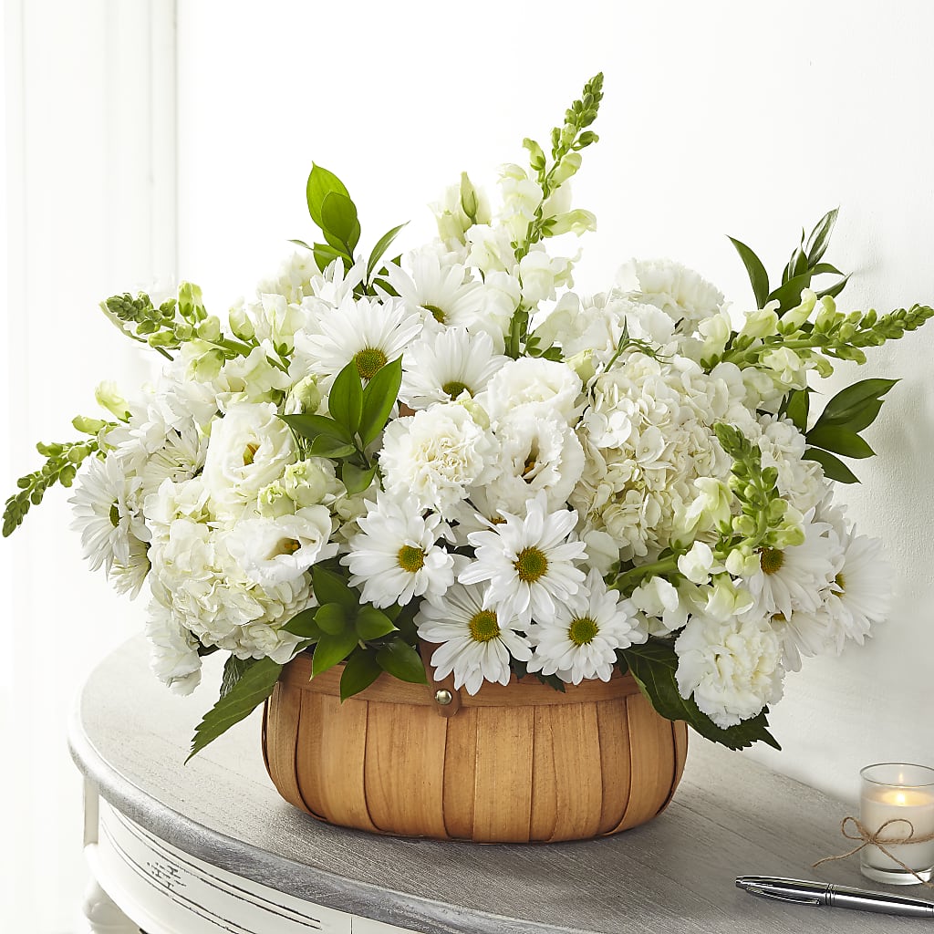 Pure Ivory Basket – Sunflowershop Llc, Orlando FL