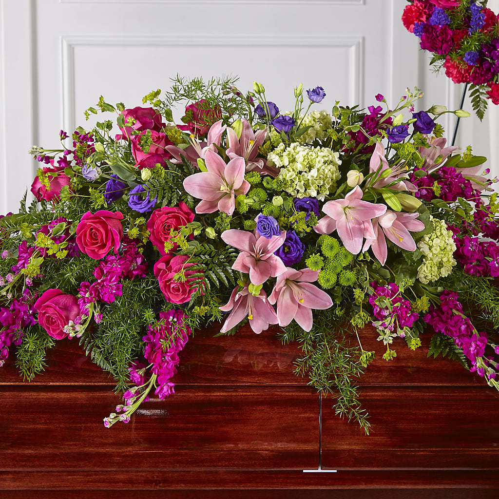 Radiant Tribute Casket Spray – Sunflowershop Llc, Orlando FL