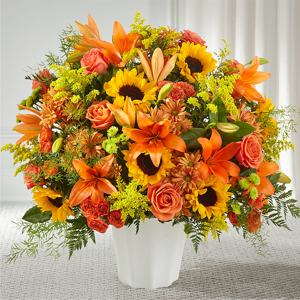 Harvest Thoughts Floor Basket – Sunflowershop Llc, Orlando FL