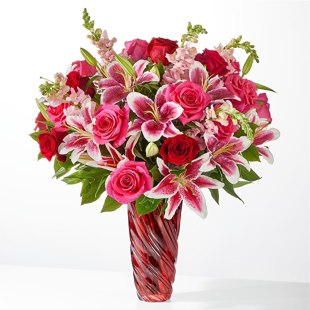 Always You Bouquet with Luxe Swirl Vase – Sunflowershop Llc, Orlando FL