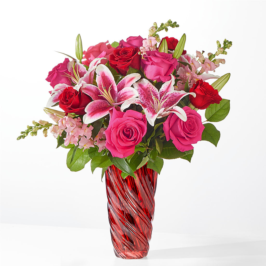 Always You Bouquet with Luxe Swirl Vase – Sunflowershop Llc, Orlando FL