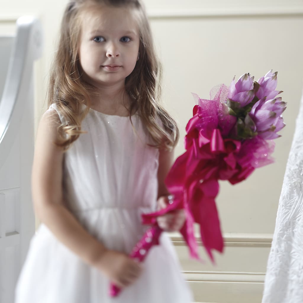 Sparkle Pink Flower Girl Bouquet – Sunflowershop Llc, Orlando FL