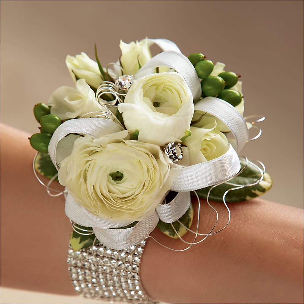 White Wedding Corsage – Sunflowershop Llc, Orlando FL