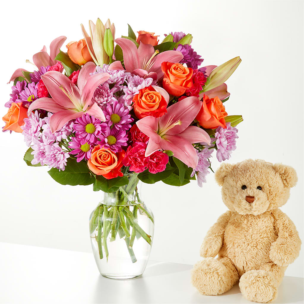 One and Only Bouquet and Bear Bundle –  Sunflowershop Llc, Orlando FL