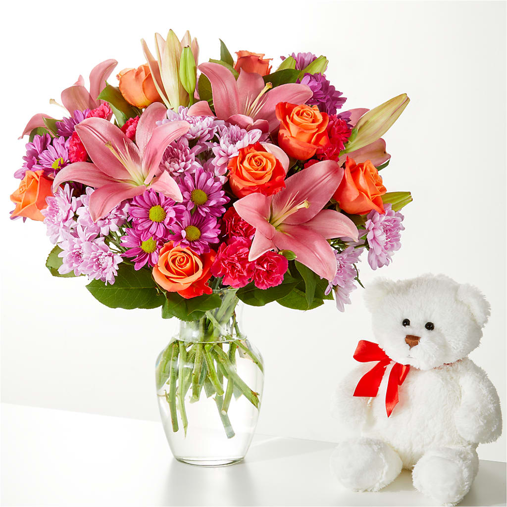 One and Only Bouquet and Bear Bundle –  Sunflowershop Llc, Orlando FL