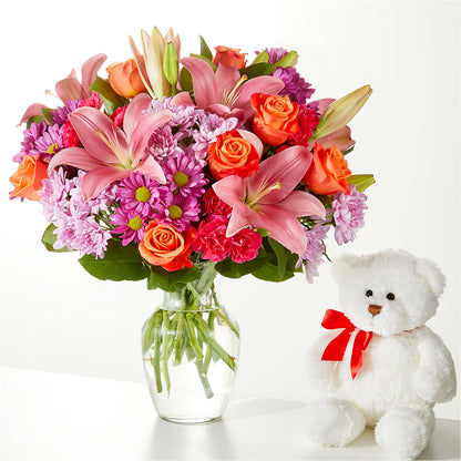 One and Only Bouquet and Bear Bundle –  Sunflowershop Llc, Orlando FL