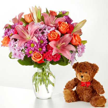 One and Only Bouquet and Bear Bundle –  Sunflowershop Llc, Orlando FL