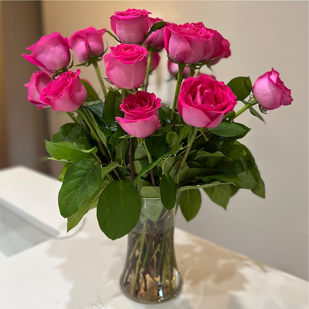 Long Stem Pink Rose Bouquet –  Sunflowershop Llc, Orlando FL