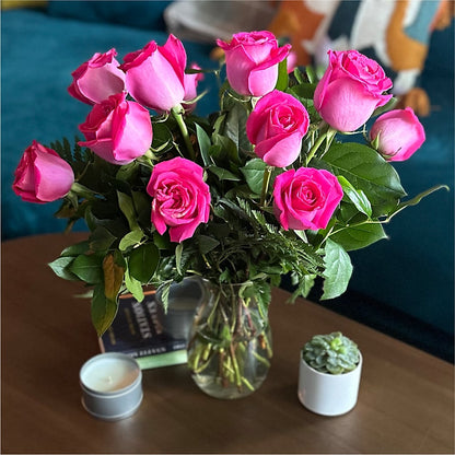 Long Stem Pink Rose Bouquet –  Sunflowershop Llc, Orlando FL