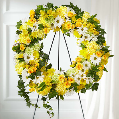 Golden Remembrance Wreath –  Sunflowershop Llc, Orlando FL