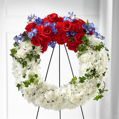 Patriotic Passion Wreath –  Sunflowershop Llc, Orlando FL