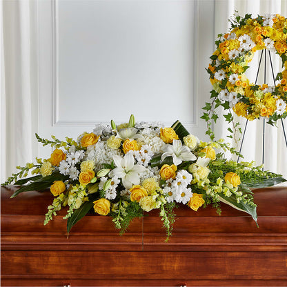 Golden Harmony Casket Spray –  Sunflowershop Llc, Orlando FL