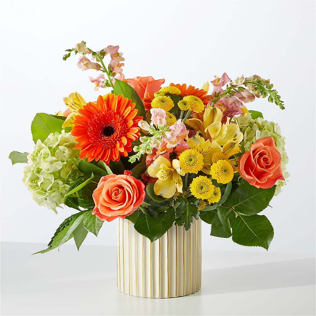 Autumn Sunshine Bouquet with Ivory Vase –  Sunflowershop Llc, Orlando FL