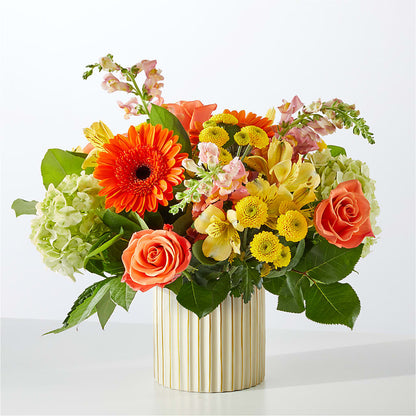 Autumn Sunshine Bouquet with Ivory Vase –  Sunflowershop Llc, Orlando FL