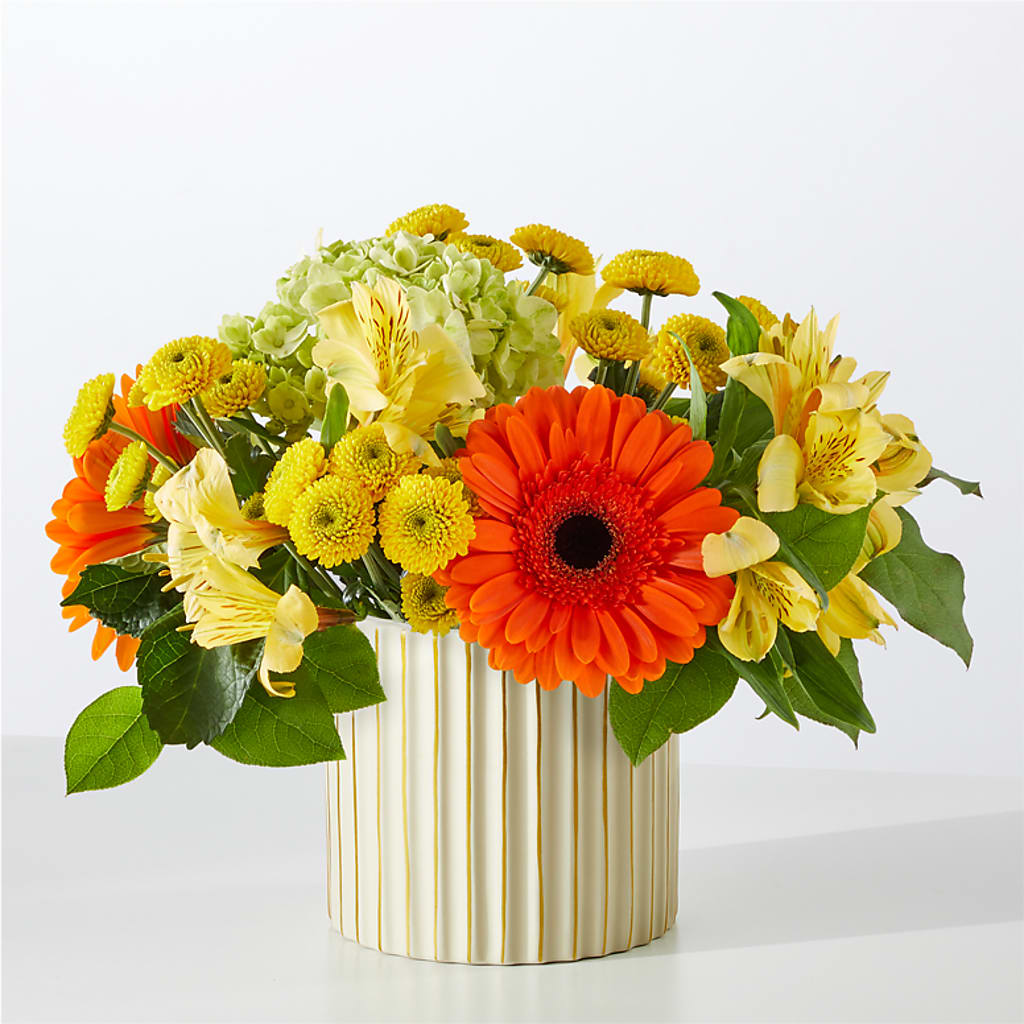 Autumn Sunshine Bouquet with Ivory Vase –  Sunflowershop Llc, Orlando FL