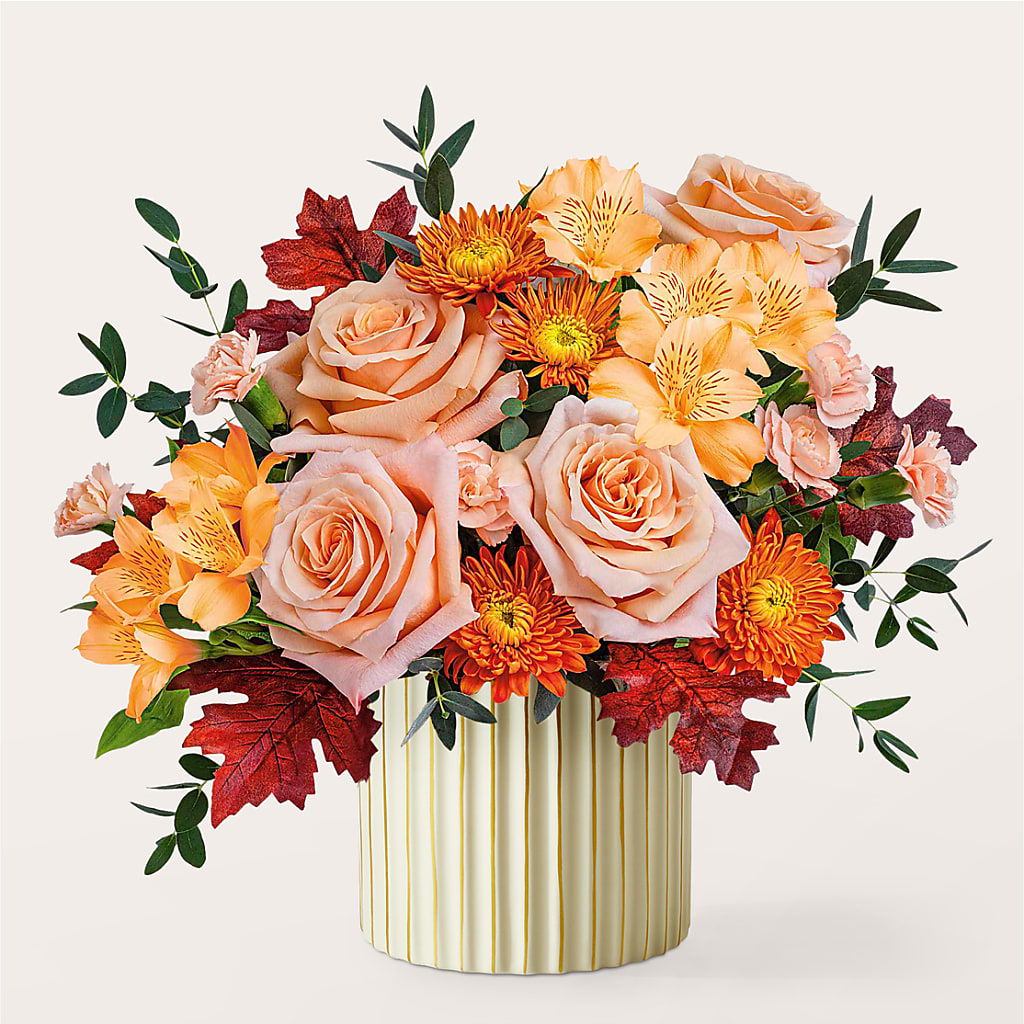Spiced Latte Bouquet with Ivory Vase –  Sunflowershop Llc, Orlando FL