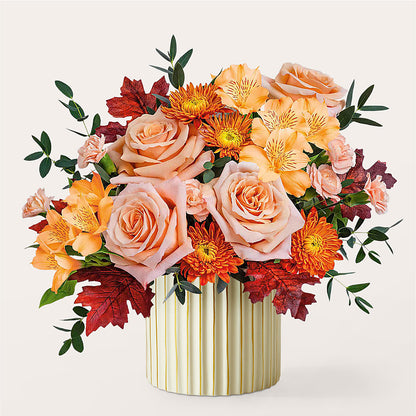 Spiced Latte Bouquet with Ivory Vase –  Sunflowershop Llc, Orlando FL