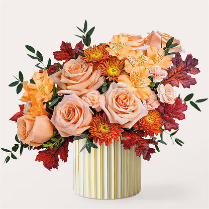 Spiced Latte Bouquet with Ivory Vase –  Sunflowershop Llc, Orlando FL