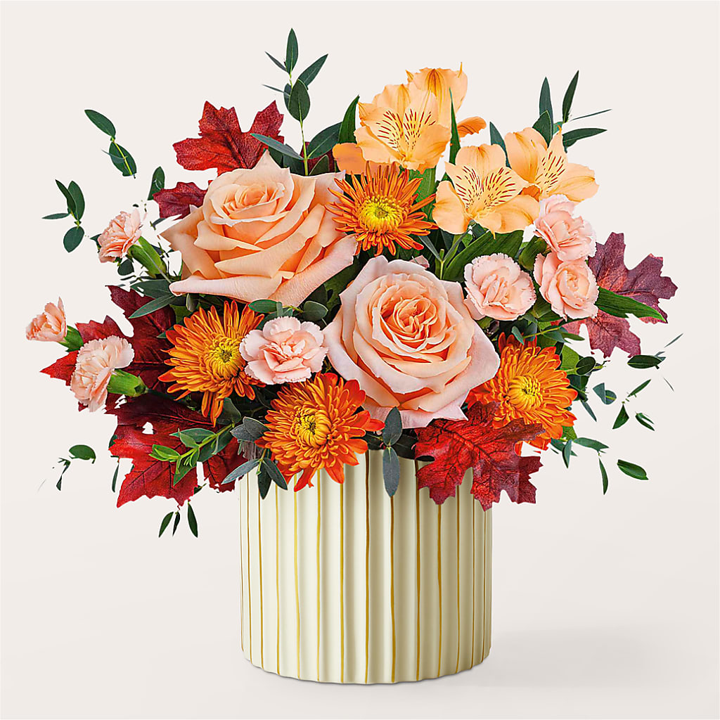 Spiced Latte Bouquet with Ivory Vase –  Sunflowershop Llc, Orlando FL