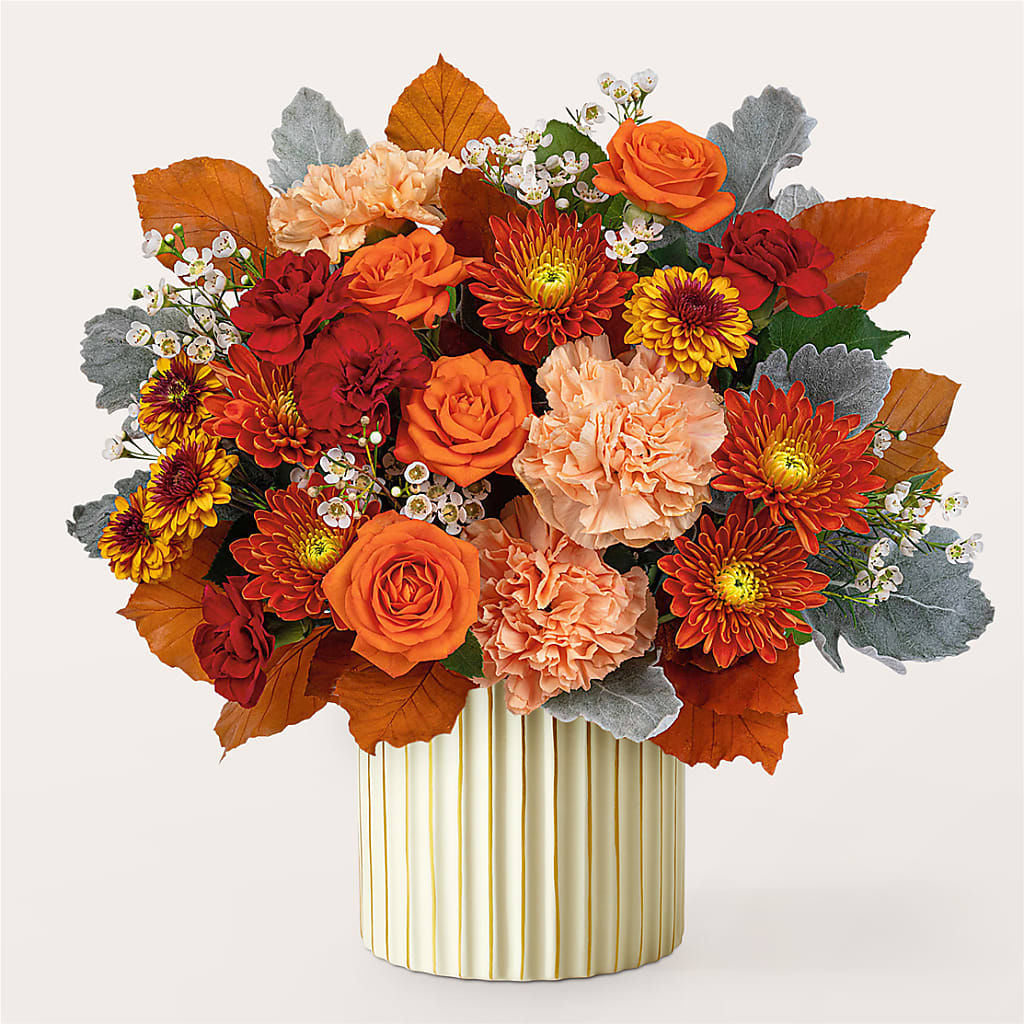 Merlot Bouquet with Ivory Vase –  Sunflowershop Llc, Orlando FL