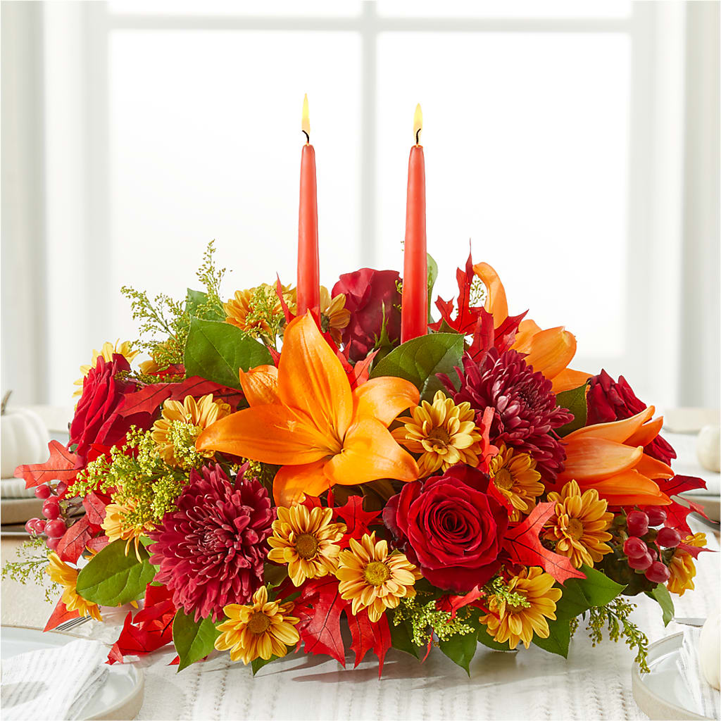 Autumn's Embrace Centerpiece –  Sunflowershop Llc, Orlando FL