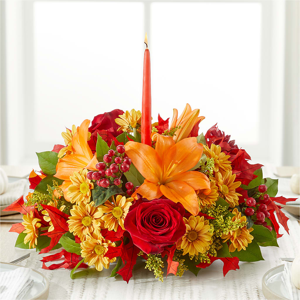 Autumn's Embrace Centerpiece –  Sunflowershop Llc, Orlando FL
