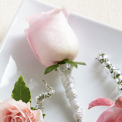 Pink Rose Boutonniere –  Sunflowershop Llc, Orlando FL