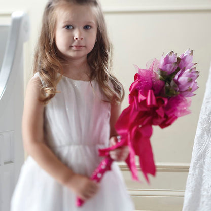 Sparkle Pink Flower Girl Bouquet –  Sunflowershop Llc, Orlando FL